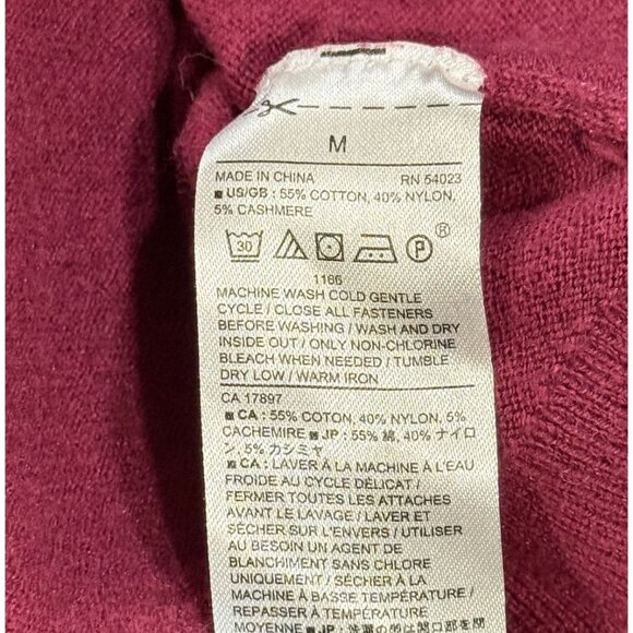 Banana Republic Cashmere Blend Magenta Pink Crewneck Womens Cardigan Sz Medium - Picture 7 of 9